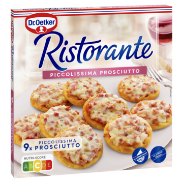 Dr. Oetker Ristorante mini pizza piccolissima prosciutto 9-pack 216g