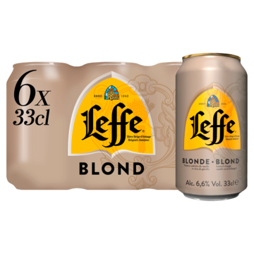 Leffe - Blond Belgisch Abdijbier - Blik - 6 x 330ML