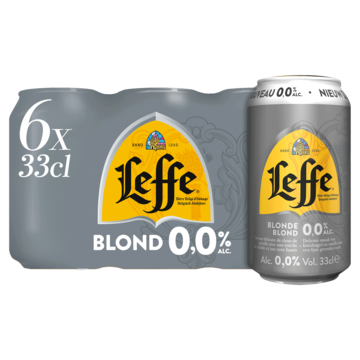 Leffe Belgisch Abdijbier Blond 0,0% Blikken 6 x 33cl