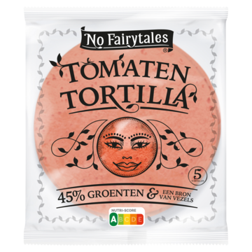 No Fairytales Tomaten Tortilla 5 Stuks 200g