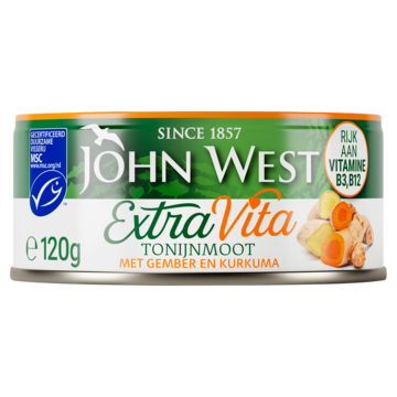 John West Extra Vita Tonijnmoot met Gember en Kurkuma MSC 120g