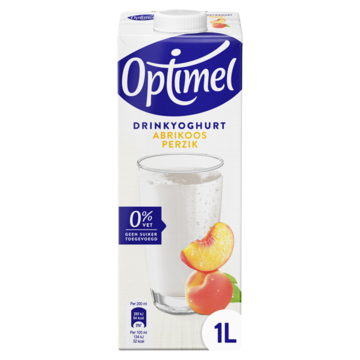 Optimel Langlekker Drinkyoghurt perzik abrikoos 0 vet 1L