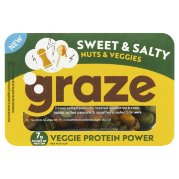 Graze Groente- en Notenmix Sweet & Salty Veggie Protein Power 30g