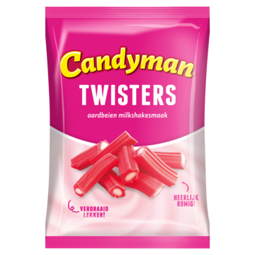 Candyman Twisters Aardbeien Milkshakesmaak 140g