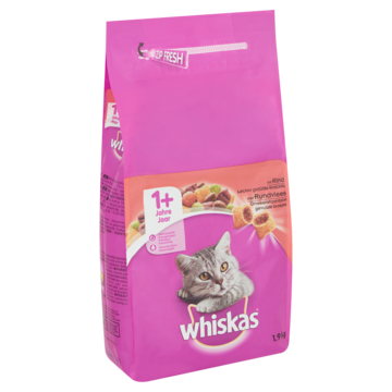 Whiskas 1+ Adult Droge Brokjes - Rund - Kattenvoer - 1, 9kg