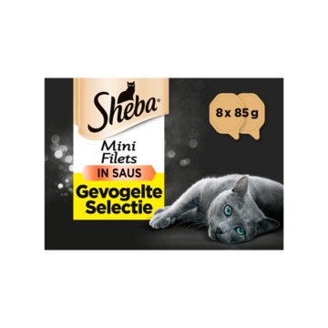 Sheba Mini Filets Multipack Kuipjes - Gevogelte Selectie in Saus - Kattenvoer - 8 x 85g