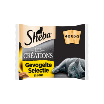 Sheba Les Creations Maaltijdzakjes - Gevogelte Selectie in Saus - Kattenvoer - 4 x 85g