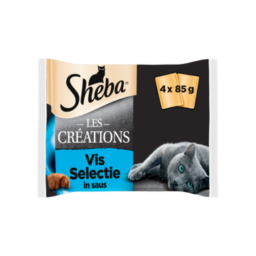 Sheba Les Creations Maaltijdzakjes - Vis Selectie in Saus - Kattenvoer - 4 x 85g