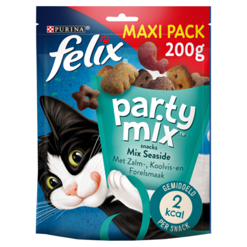 FELIX® Party Mix Seaside met Zalm-, Koolvis- & Forelsmaak - Kattensnacks - 200g