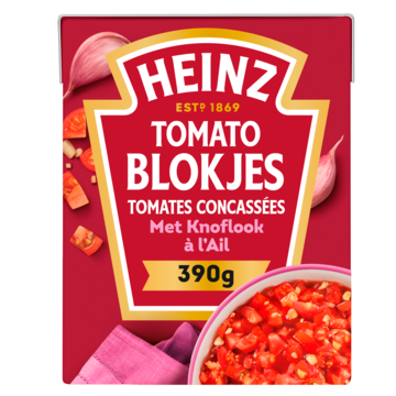 Heinz Tomaten Blokjes Knoflook 390g