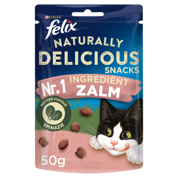 FELIX® Naturally Delicious met Zalm - Kattensnacks - 50g