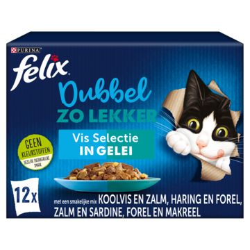 FELIX® Dubbel Zo Lekker Vis Selectie in Gelei Kattenvoer 12 x 85g