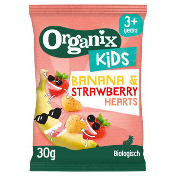 Organix Kids Knabbels Banana & Strawberry Hearts 30g
