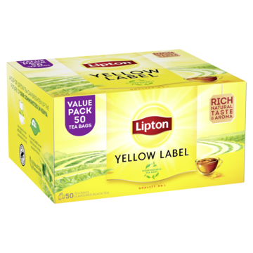 Lipton Zwarte Thee Yellow Label 50 Stuks