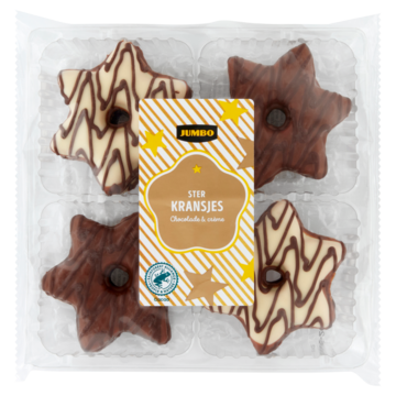 Jumbo Kerstkransjes Ster Chocolade en Crème 225g bestellen? - Koek