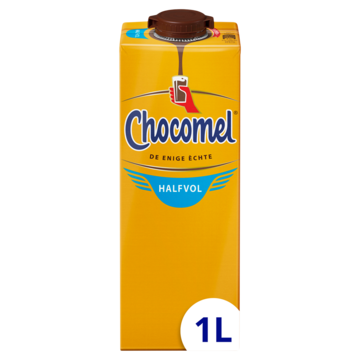Chocomel Halfvol 1L Aanbieding 2 pakken a 1 liter M u v plantaardig en gekoeld