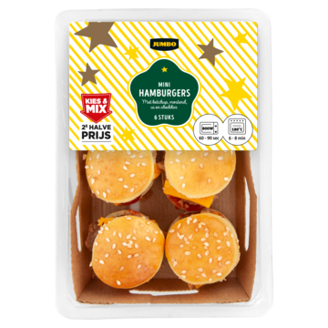 Jumbo Mini Hamburgers met Cheddar 120g