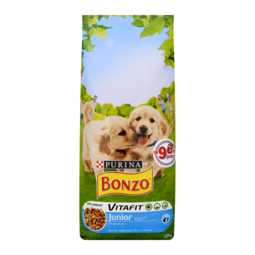 Bonzo Junior Welpenfutter – Mit Huhn, Milch & Gemüse, 15 Kg Sack, Ab 6 Wochen