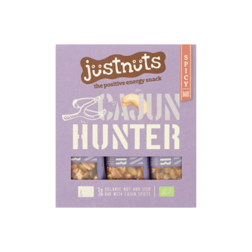 Justnuts Cajun Hunter Organic Nut and Seed Bar with Cajun Spices 3 x 30g