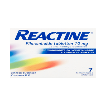 Reactine Cetirizinedihydrochloride 10 mg 7 Filmomhulde Tabletten