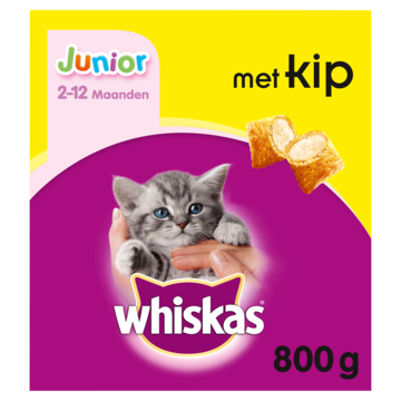 Whiskas Junior droge brokjes Kip kittenvoer 800g