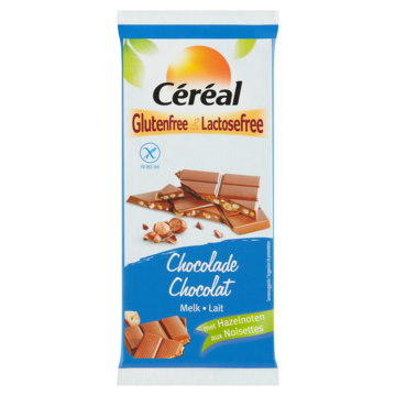 Céréal Glutenfree & Lactosefree Melkchocolade met Hazelnoten 100g
