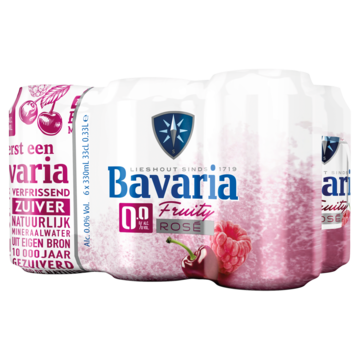 Bavaria - Fruity Rosé - 0.0% Alcoholvrij - Blik - 6 x 330ML