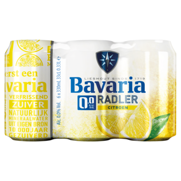 Bavaria 0.0% Radler citroen alcoholvrij bier blik