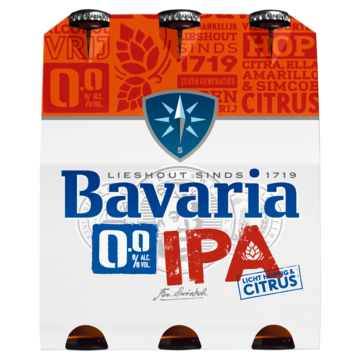 Bavaria 0.0% IPA alcoholvrij speciaal bier fles