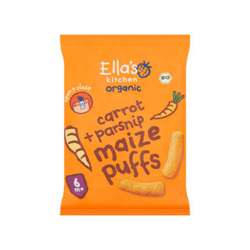 Ella's Kitchen Organic Carrot + Parsnip Maize Puffs 6+ Maanden 20g