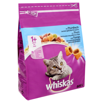 Whiskas 1+ Adult Droge Brokjes - Tonijn - Kattenvoer - 800g