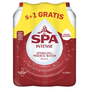 SPA INTENSE Bruisend Natuurlijk Mineraalwater 1,5L 5+1