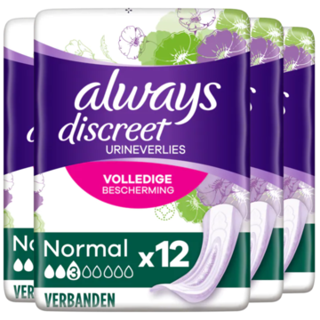Always Discreet Verband Voor Urineverlies Dames Normal 4 x 12 stuks
