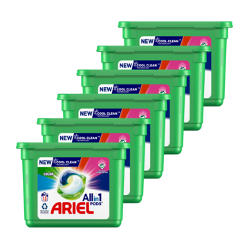 Ariel All-in-1 PODS, Vloeibaar Wasmiddel Wasmiddelcapsules kleur 6 x 15 Wasbeurten