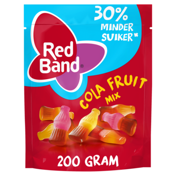 Red Band Cola Fruit Mix 30% Minder Suiker Snoep 200g