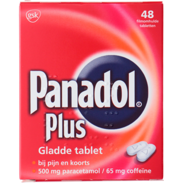 Panadol Plus gladde tablet 500 mg/ 65 mg 48 stuks
