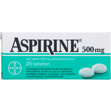 Aspirine Acetylsalicylzuur tabletten 500 mg 20 stuks