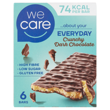 We Care Crunchy Dark Chocolate 6 x 17g