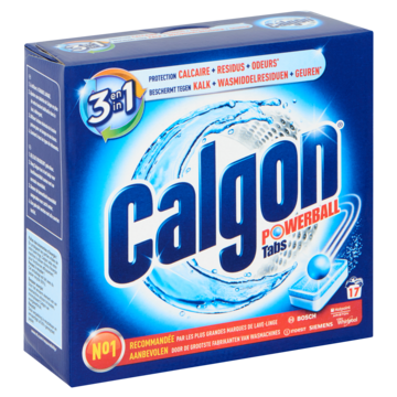 Calgon 3 in 1 Powerball - Wasmachinereiniger en Anti kalk - 17 Tabletten