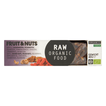 Raw Organic Food Fruit & Noten +Chia 40g