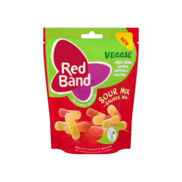 Port engagement Han Red Band Veggie Sour Mix 150g bestellen? - Koek, snoep, chocolade en chips  — Jumbo Supermarkten