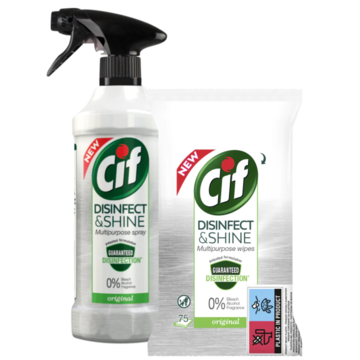 Cif Desinfect Shine Spray & Wipes