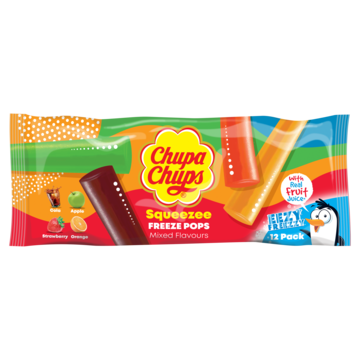 Chupa Chups Eezy Freezzy Squeezee Freeze Pops Mixed Flavours 12 x 45ml