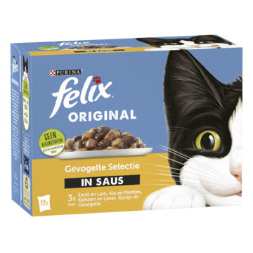 FELIX® Original Gevogelte Selectie in Saus Kattenvoer 12x85g