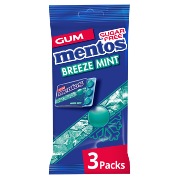 Mentos Gum Breeze Mint 3Pack 3 x 17 5g