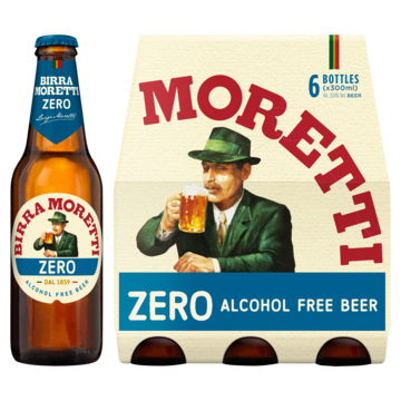 Birra Moretti Zero 0.0 Bier Fles 6 x 300ml bij Jumbo