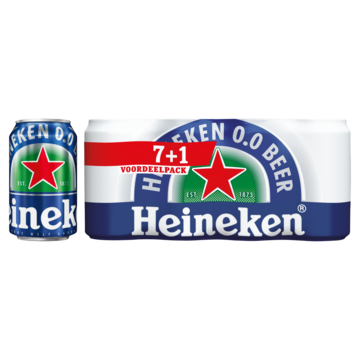 Heineken Premium Pilsener 0.0 Bier Blik 7+1 x 330ml bij Jumbo