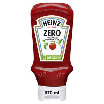 Heinz Zero Tomaten Ketchup (Zonder Toegevoegde Suikers & Zout) 570ml