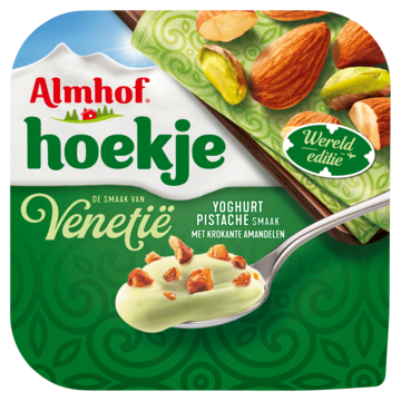 Almhof Hoekje Pistache Smaak Yoghurt met Krokante Amandelen 150g