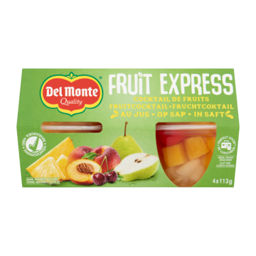 Del Monte Fruit Express Fruitcocktail op Sap 4 x 113g